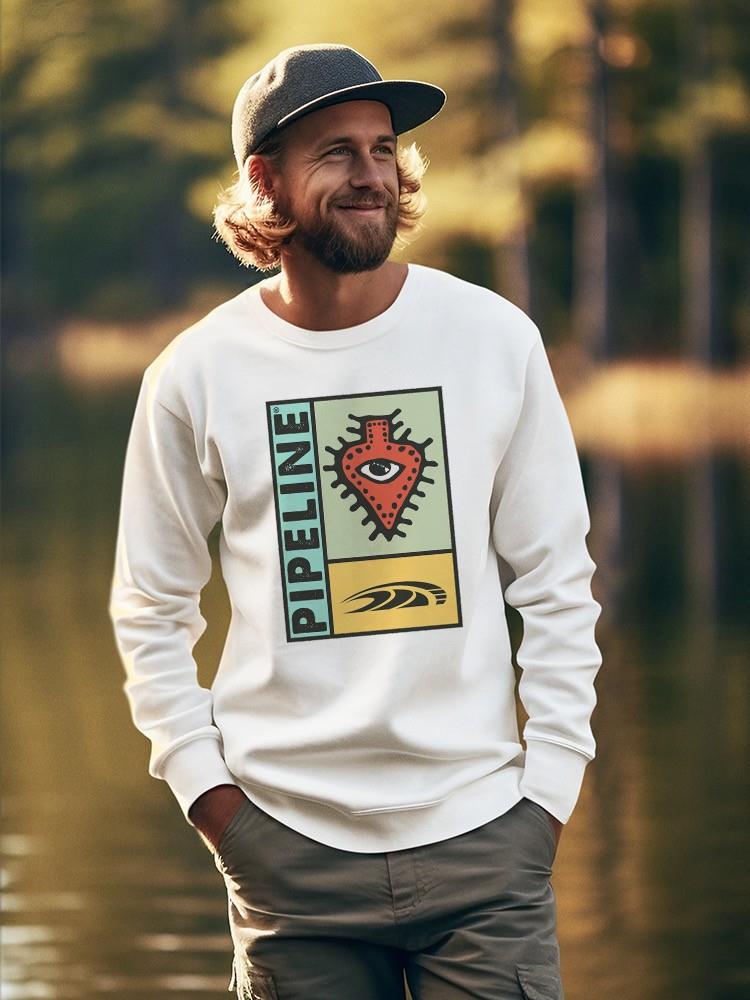 PIPELINE "Looking" Men's Long Sleeve Graphic Sweatshirt - Image 2