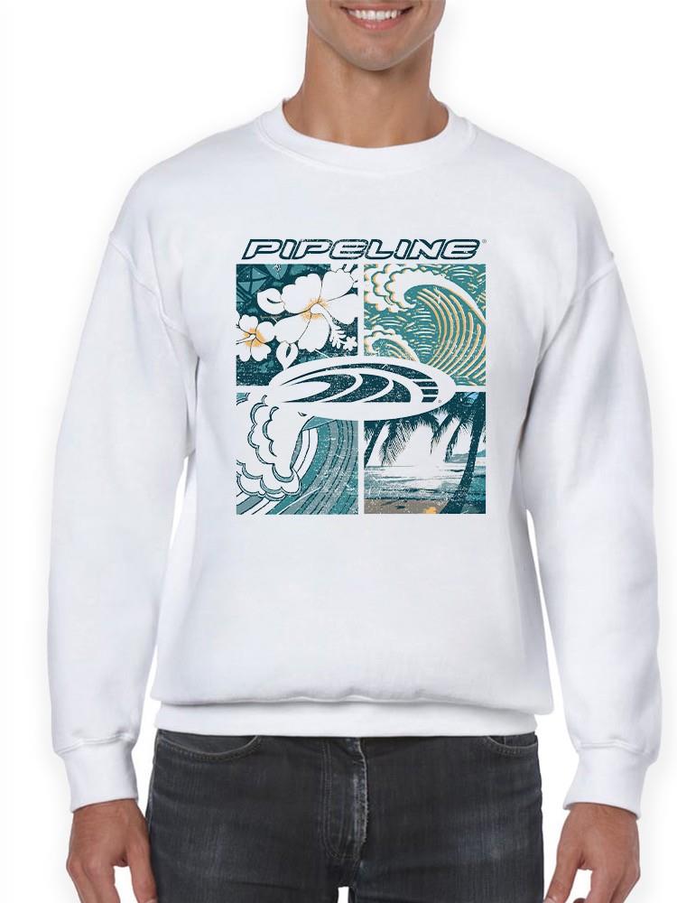 PIPELINE “4 Square” Men’s Long Sleeve Graphic Sweatshirt - Image 1