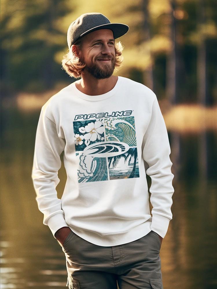 PIPELINE “4 Square” Men’s Long Sleeve Graphic Sweatshirt - Image 2