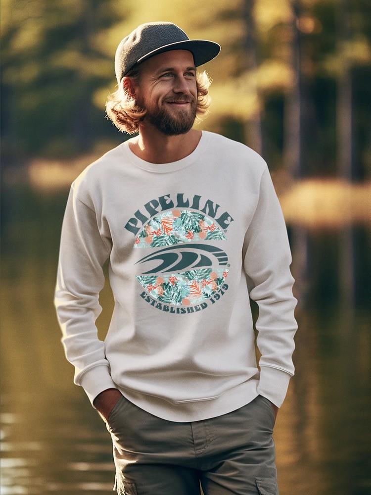 PIPELINE “Circular Floral” Men’s Long Sleeve Graphic Sweatshirt - Image 2