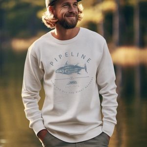PIPELINE “Fish 4 All” Men’s Long Sleeve Graphic Sweatshirt