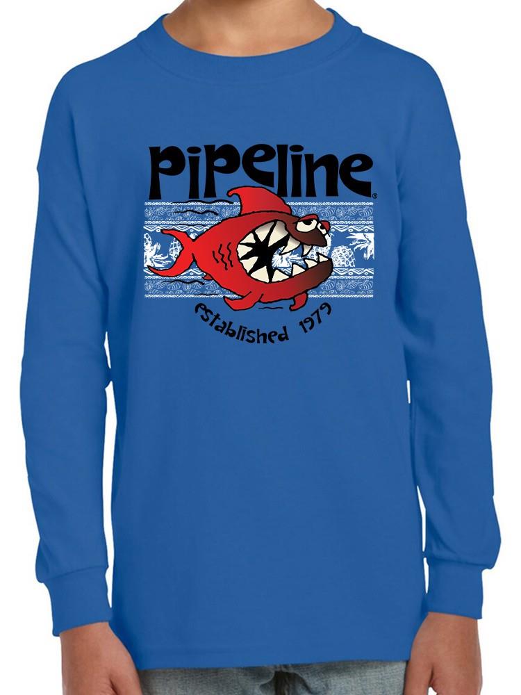 PIPELINE “Shark Alert” Toddler Long Sleeve Graphic Tee - Image 1
