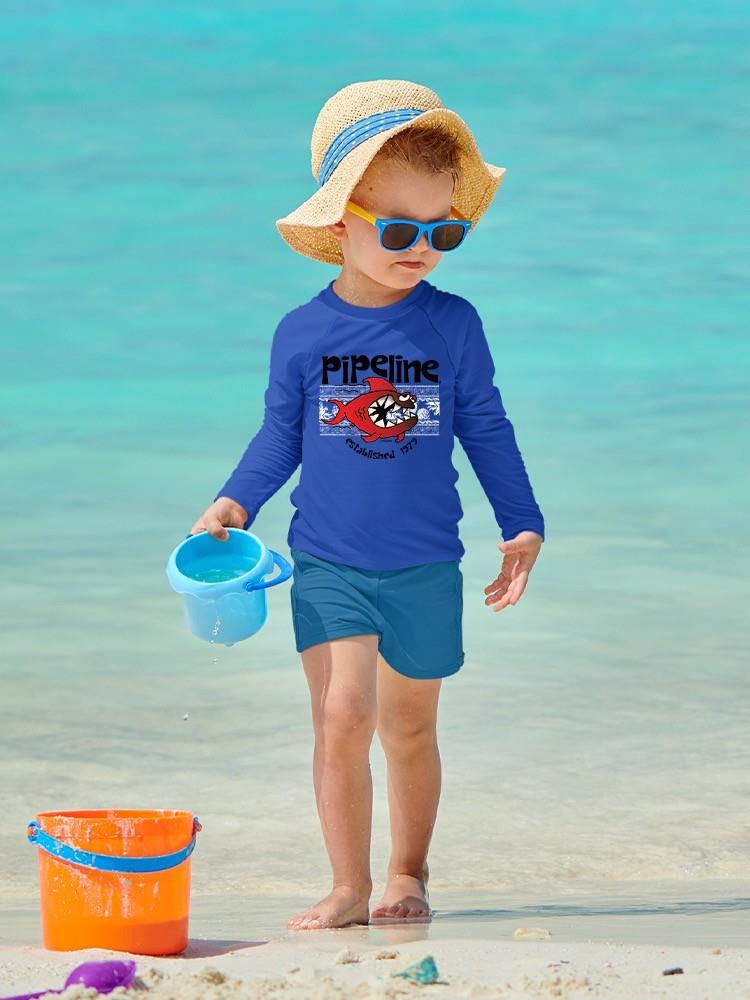 PIPELINE “Shark Alert” Toddler Long Sleeve Graphic Tee - Image 2