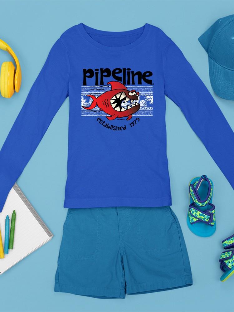 PIPELINE “Shark Alert” Toddler Long Sleeve Graphic Tee - Image 3