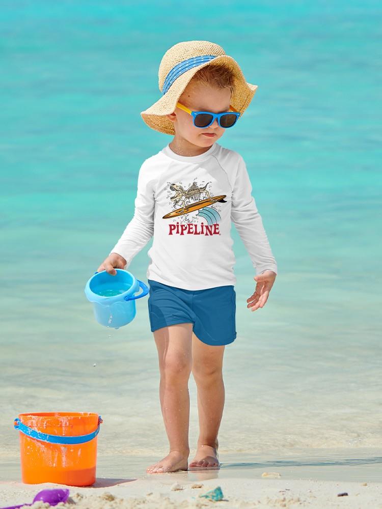 PIPELINE “Surfing Dino Skeleton” Toddler Long Sleeve Graphic Tee - Image 2