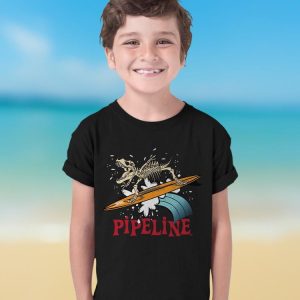 PIPELINE “Surfing Dino Skeleton” Toddler Short Sleeve Graphic Tee