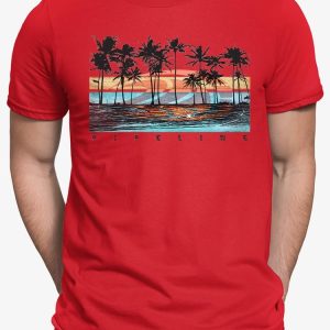 PIPELINE “Palm Tree Retro Stripe” Men’s Short Sleeve Graphic Tee