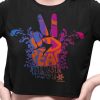 PIPELINE Waveflower “Peace & Love” Women’s Graphic Crop Top - Thumbnail Image 1