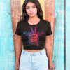 PIPELINE Waveflower “Peace & Love” Women’s Graphic Crop Top - Thumbnail Image 3