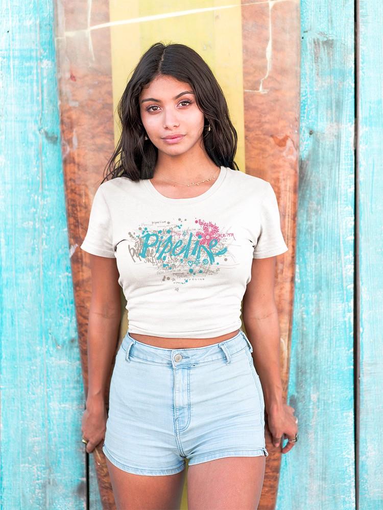 PIPELINE Waveflower “Scribble” Women’s Graphic Crop Top - Image 3