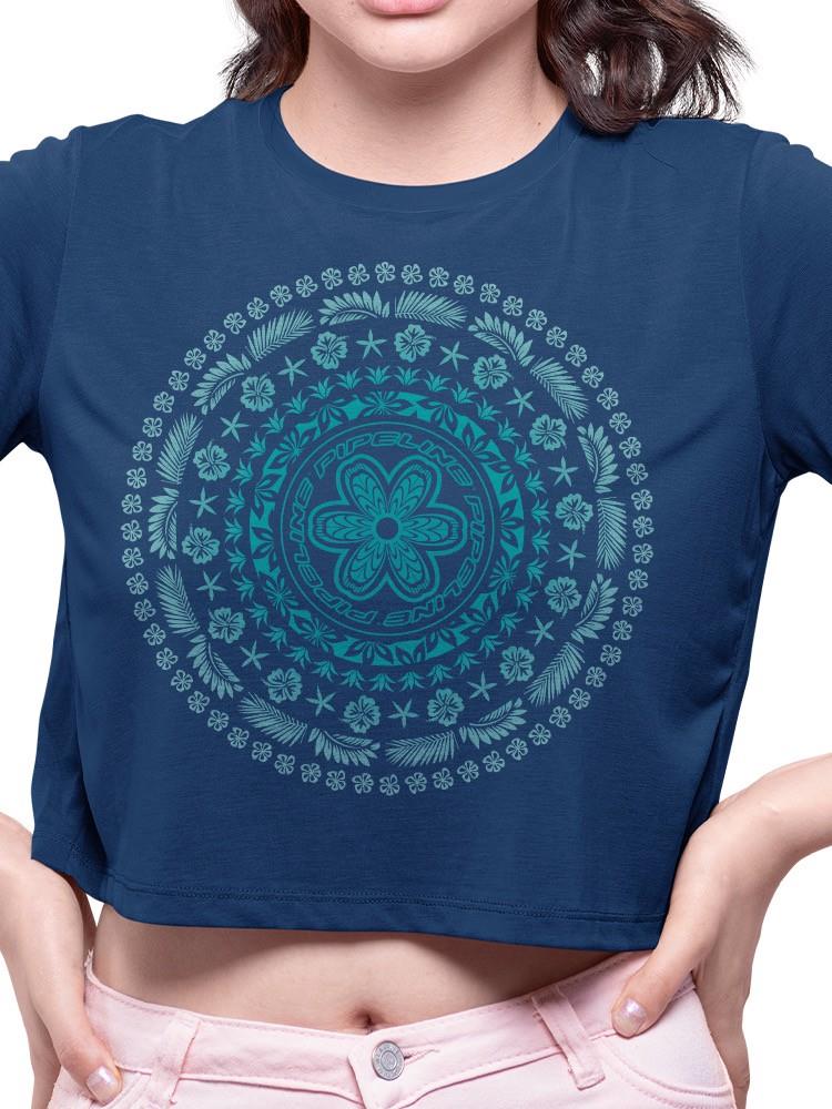 PIPELINE Waveflower “Mandala” Women’s Graphic Crop Top - Image 1