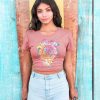 PIPELINE Waveflower “Good Vibes” Women’s Graphic Crop Top - Thumbnail Image 3