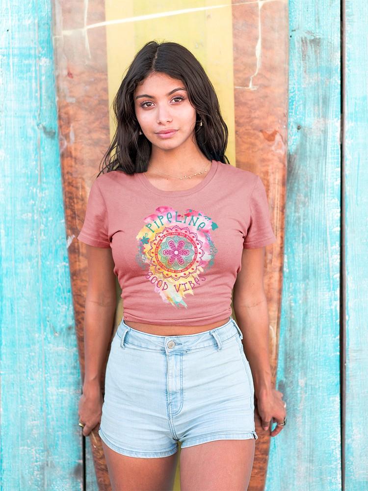 PIPELINE Waveflower “Good Vibes” Women’s Graphic Crop Top - Image 3