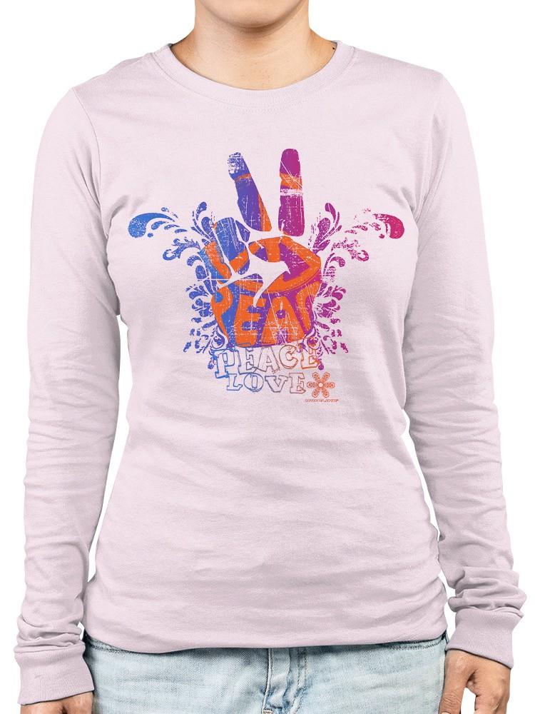 PIPELINE Waveflower “Peace & Love” Women’s Long Sleeve Graphic Tee - Image 1