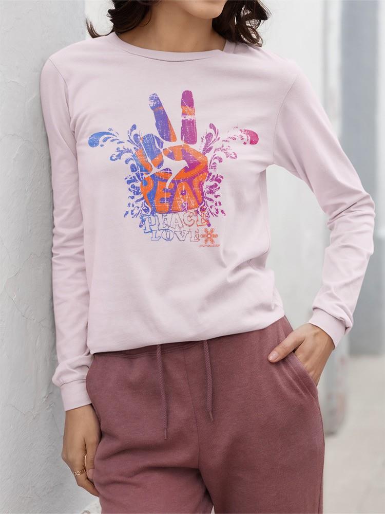 PIPELINE Waveflower “Peace & Love” Women’s Long Sleeve Graphic Tee - Image 2