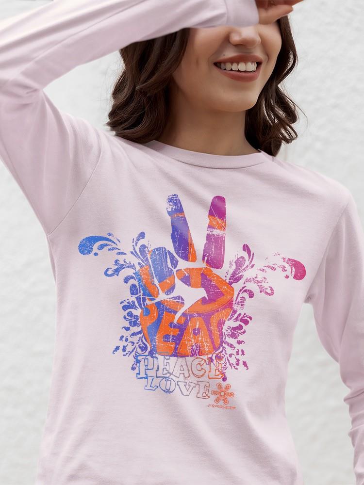 PIPELINE Waveflower “Peace & Love” Women’s Long Sleeve Graphic Tee - Image 3