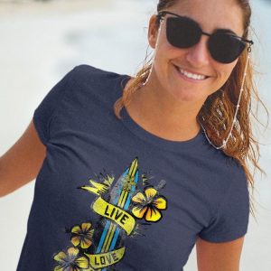 PIPELINE Waveflower “Live Love & Surf” Women’s Short Sleeve Graphic Tee