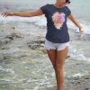 PIPELINE Waveflower “Good Vibes” Women’s Short Sleeve Graphic Tee - Thumbnail Image 3