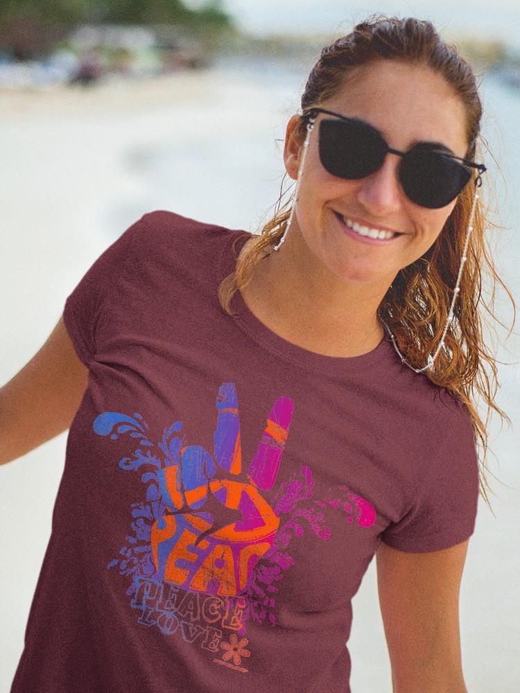 PIPELINE Waveflower “Peace & Love” Women’s Short Sleeve Graphic Tee - Image 2