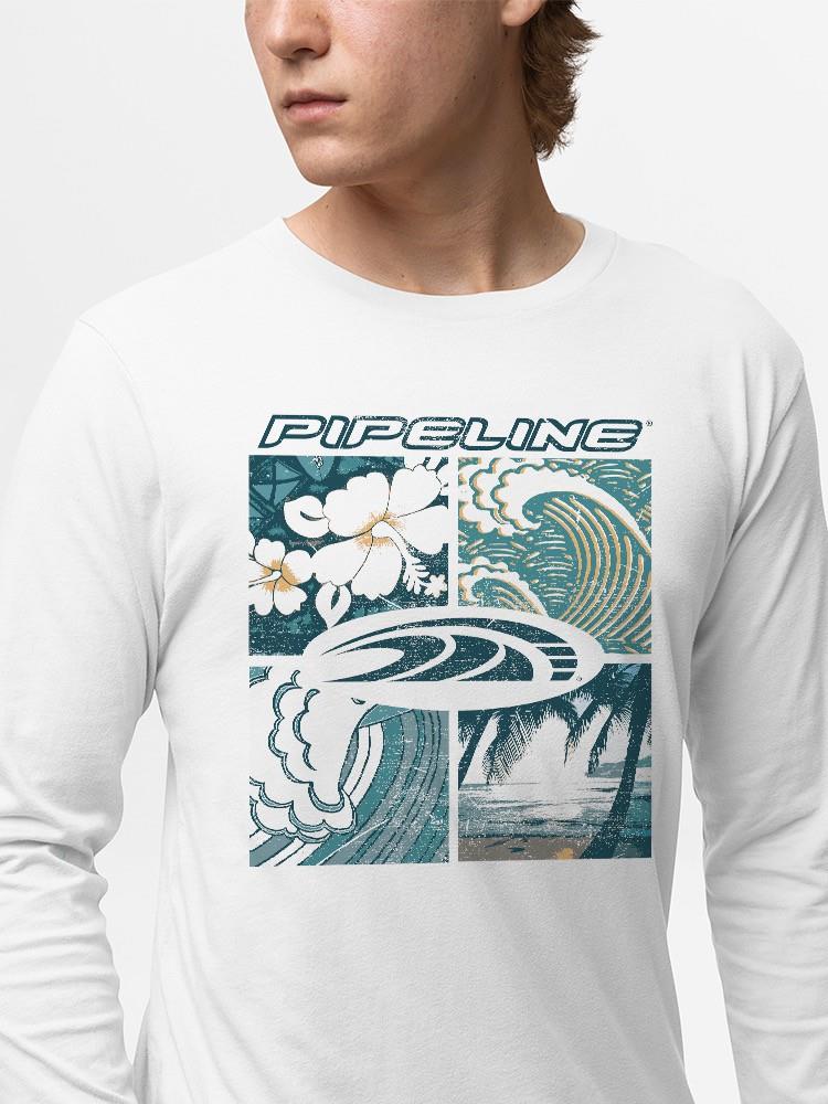 PIPELINE “4 Square” Men’s Long Sleeve Graphic Tee - Image 1